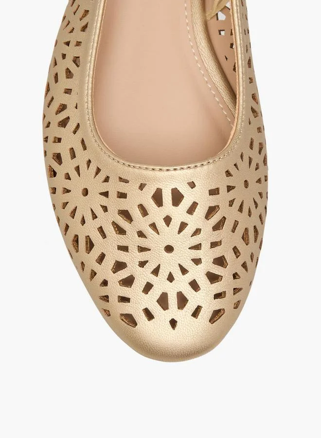 Flora Bella By Shoexpress GOLD Flora Bella Women Cutout Design Slingback Flats Mules for Women | Best Price UAE