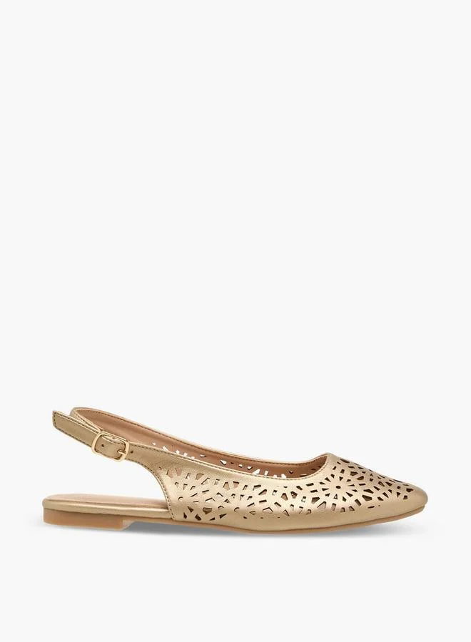 Flora Bella By Shoexpress GOLD Flora Bella Women Cutout Design Slingback Flats Mules for Women | Best Price UAE