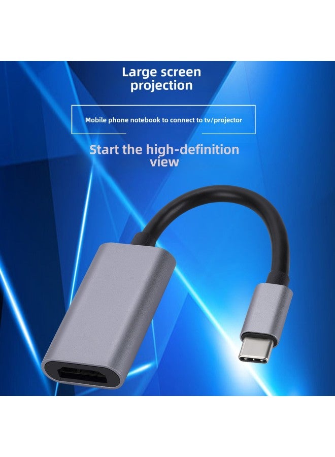 كابل محول من نوع C إلى HDMI من سبائك الألومنيوم 4K HD شاشة عرض الهاتف المحمول والكمبيوتر المحمول إلى محول شاشة كبيرة - اللون: أسود مميز - Image 3
