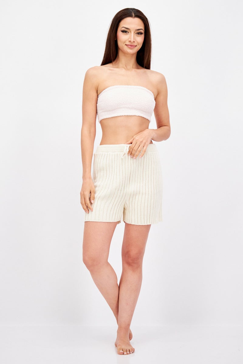 Loungeable Women Straight Across Strapless Textured Tube Top, Light Pink - Image 1