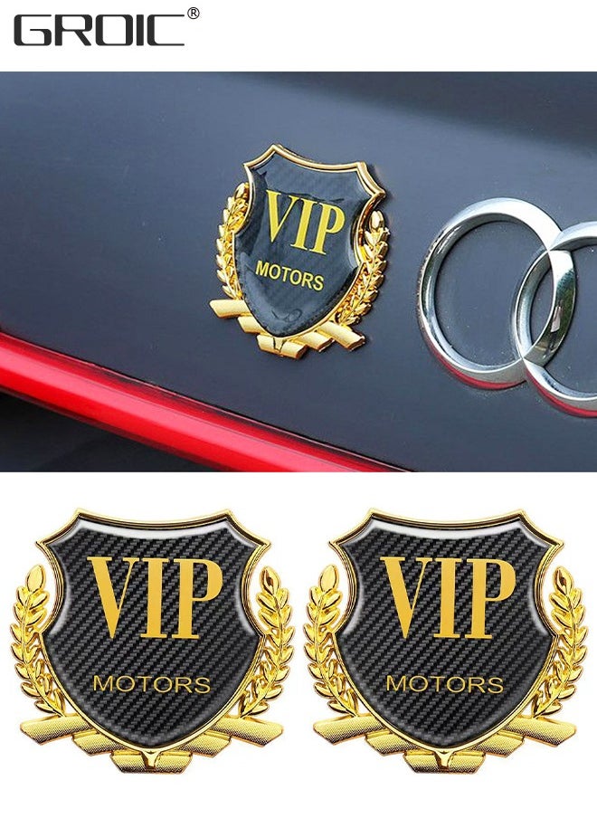 GROIC 3D VIP Metal Emblem Sticker Car Carbon Fibre Chrome Badge Decal Decoration Sticker for Car, Car Badge Decal, Side Label Car Window Decals, Automobile Decoration  - Image 1