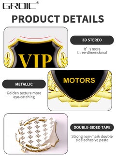 GROIC 3D VIP Metal Emblem Sticker Car Carbon Fibre Chrome Badge Decal Decoration Sticker for Car, Car Badge Decal, Side Label Car Window Decals, Automobile Decoration  - Image 3