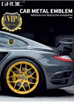 GROIC 3D VIP Metal Emblem Sticker Car Carbon Fibre Chrome Badge Decal Decoration Sticker for Car, Car Badge Decal, Side Label Car Window Decals, Automobile Decoration  - Image 2