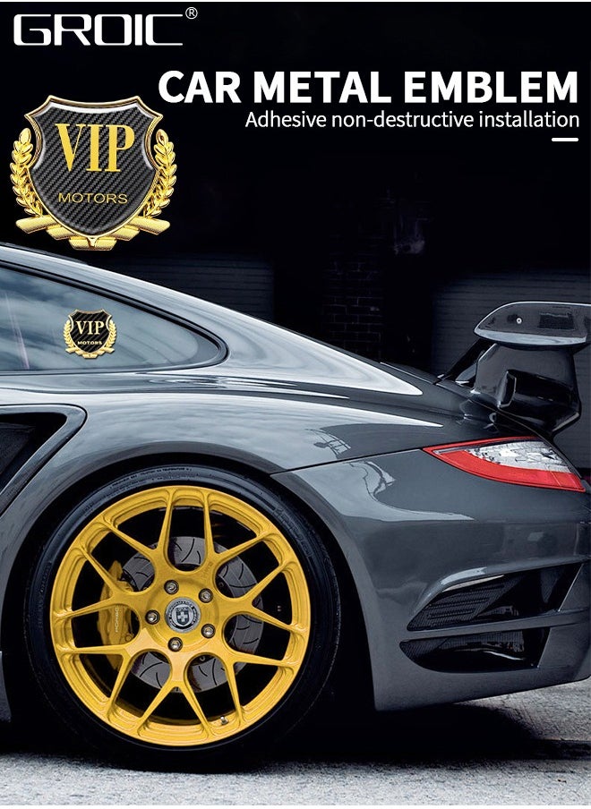 GROIC 3D VIP Metal Emblem Sticker Car Carbon Fibre Chrome Badge Decal Decoration Sticker for Car, Car Badge Decal, Side Label Car Window Decals, Automobile Decoration  - Image 2