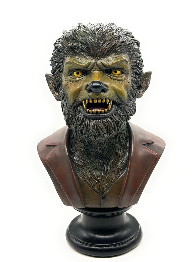 RUSTIX Wolfman Bust Statue – Realistic Werewolf Collectible Figurine – Halloween Horror Décor – Classic Monster-Inspired Gothic Oddities Gift – Resin Horror Statue for Fans - Image 1