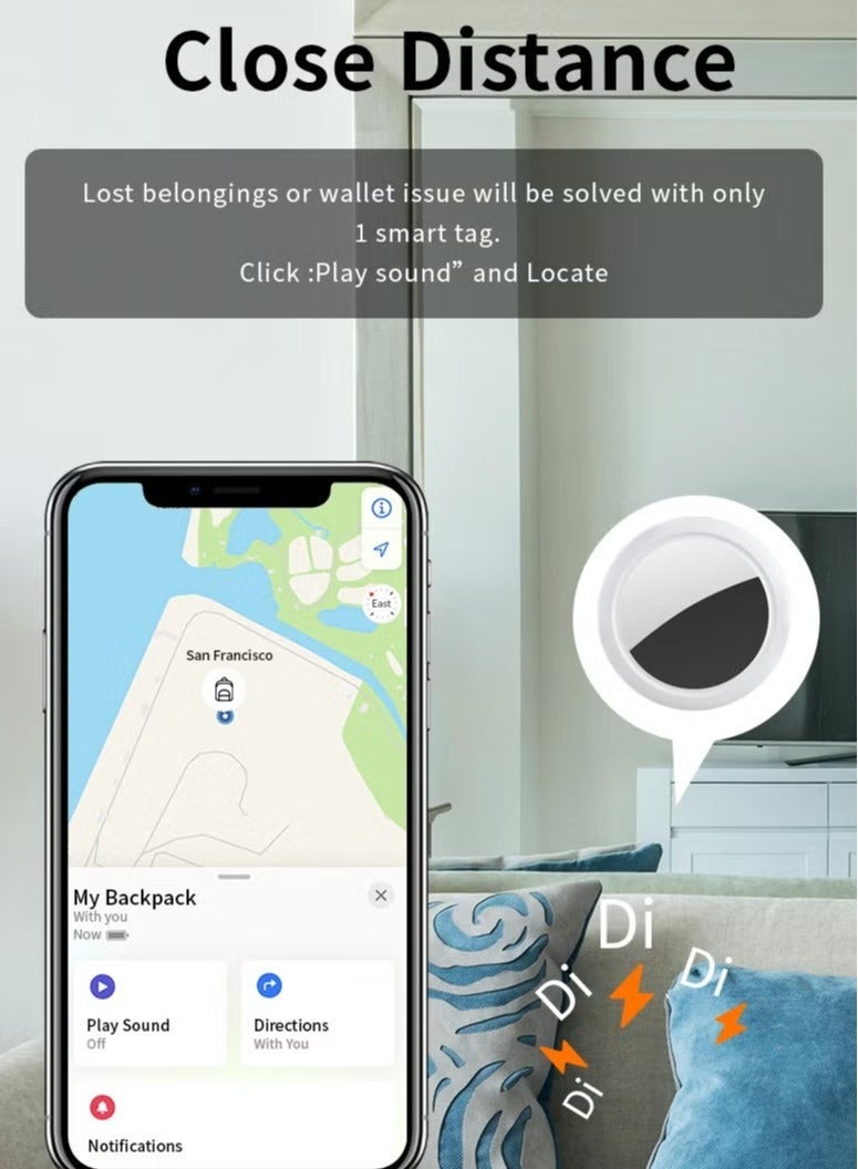 Linccras Smart Tag Tracker- Global Precision Locator for Keys, Bags, With Long Battery Life & Sound Alert - Image 3
