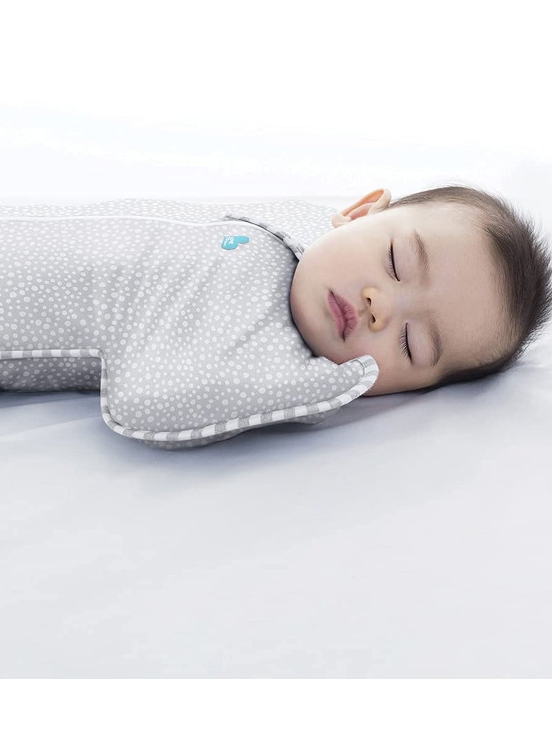 لاف تو دريم بطانية قماط أساسية لحديثي الولادة من 0 إلى 6 أشهر للفتيات والفتيان، 1.0 حقيبة نوم للأطفال مزودة بأذرع توفر نومًا مريحًا وهادئًا من قماش الخيزران باللون الرمادي - Image 4