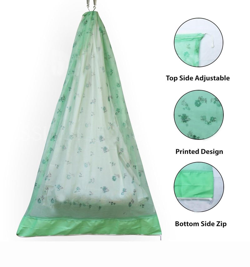 BEUWFEL Cotton Mosquito net for Babies | Cradle Thottil Jhula | Thottil Jhula | Infant Cradle | Premium Baby Baby Swing (Green) - Image 2