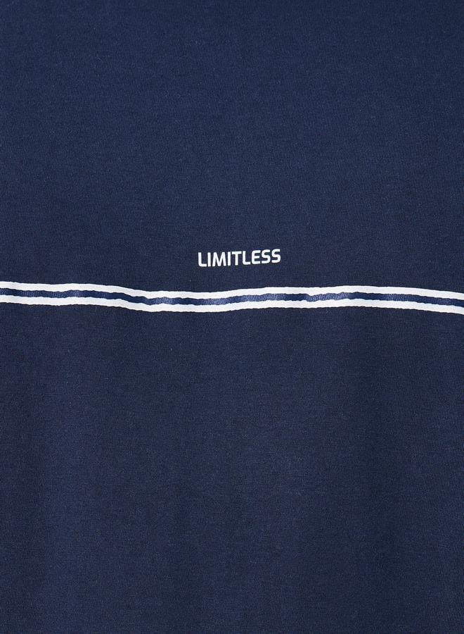 Styli Slogan Print Oversized T-Shirt with Tape Detail  - Image 3