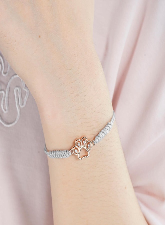JENDEAR SHINE Dog Paw Bracelet for Women, Hand Braided Rope and Cute Paw Prints Charm Bracelet, Bracelet Gifts for Dog Lovers - Image 4