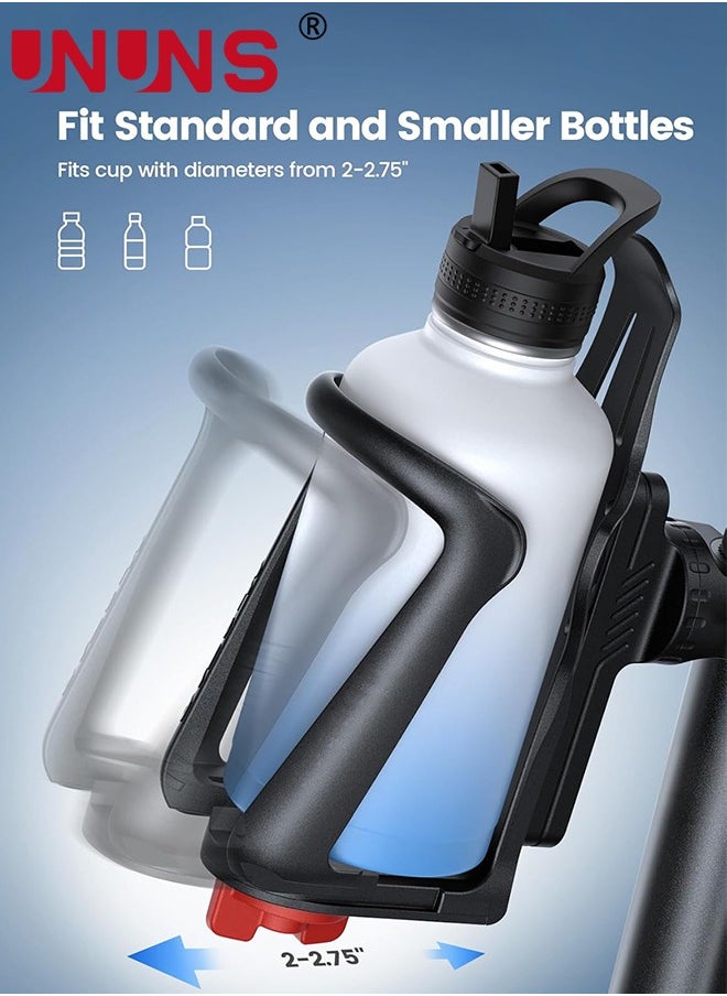 UNUNS Bike Water Bottle Holder,Motorcycle Cup Holder,Bicycle Drink Cage For Handlebar Frame,Adjustable Holder Bottle Holder With Screw Tool,Fit 1.9-2.8" Standard and Smaller Size Bottles  - Image 2