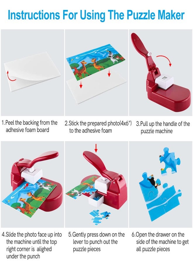 CYFUN DESIGN Puzzle Maker with 10 Adhesive Foam Picture & Photo Cutter, DIY Paper, Craft & Handmade Passer Puncher for 4x6 Puzzles - Image 2