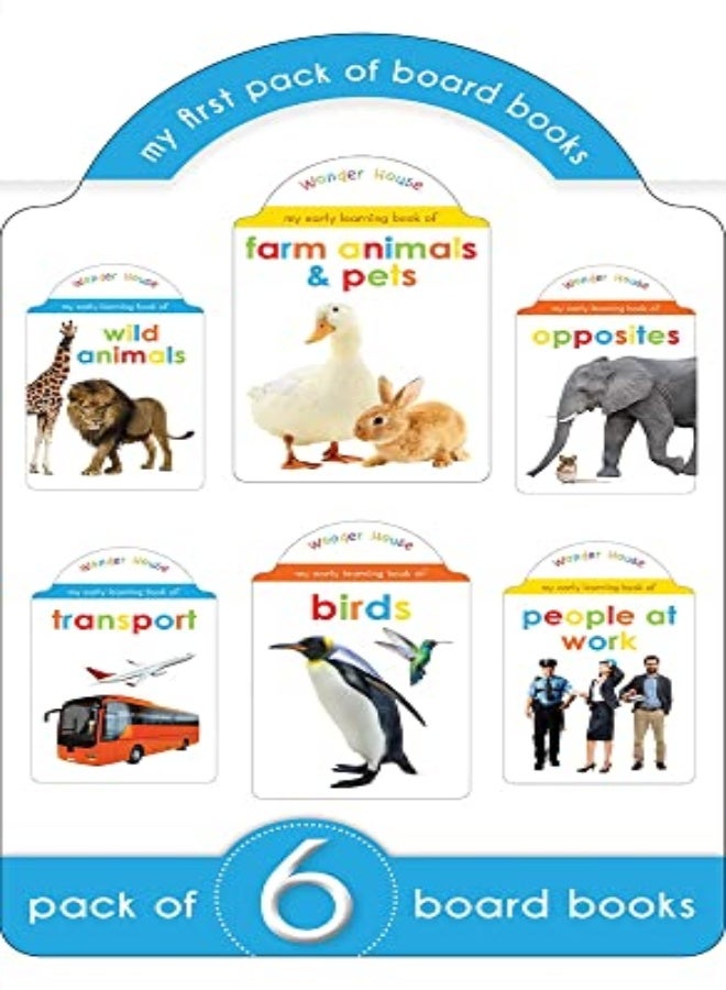 My Super Boxset of Board Books For Kids: Opposites, Wild Animals, Farm Animals and Pets, Birds, Tran 
