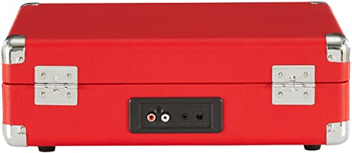 Crosley CR8005DP-RE1 Cruiser Plus Vintage 3-Speed Bluetooth in/Out Suitcase Vinyl Record Player Turntable, Red - Image 5