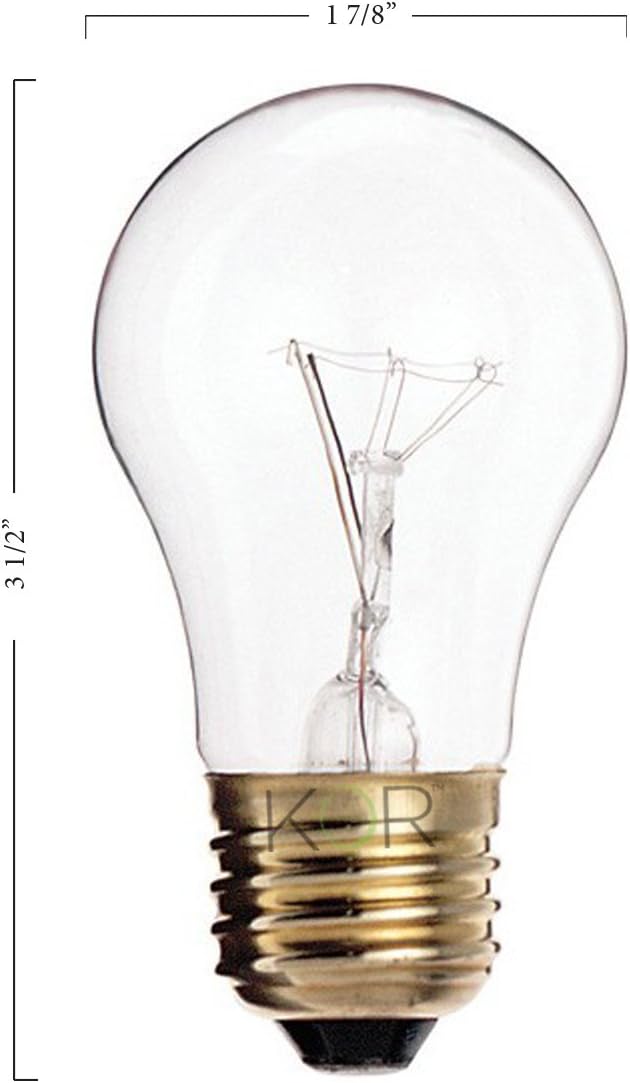 KOR Pack of 6 15A15CL  15Watt A15 Incandescent Appliance Bulb  Clear Finish  Medium E26  Standard US Size Household Base 15W - Image 2