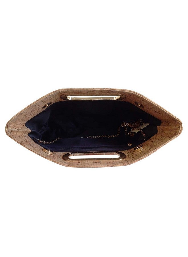 JNB Cork Top Handle Clutch Gold - Image 5