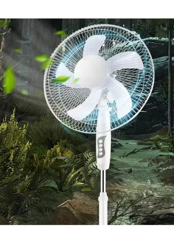 Denx Stand Fan, 60W, 16 Inch, 90° Wide Swing, 3 Adjustable Speeds, 5AS Blade System, Optimal Air Circulation, for Perfect Room Temperature, Sleek Design - Image 1