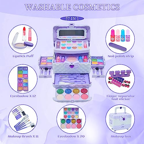 Mrabbitoo Kids Makeup Sets for Girls 5-8 - Washable Makeup for Kids 8-12, Maquillaje para Niñas, Play Make Up Kit, Toys for Little Girl, Princess Toddler Kid Stuff, Ages 3456789 10 Year Old Girl Birthday Gifts - Image 3