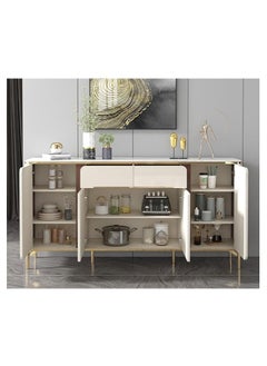 AWD Luxury Sideboard, Buffet Cabinet, Storage Organizer Cabinet Coffee Bar, Wood Durable Shelf Storage Cabinet Marble Top for Living room Dining room Entryway Salon Home Organizer Home Sorting Decoration.  - Image 5
