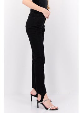 In the style Women Skinny Fit Stretchable Solid Jeans With Stirrups, Black  - Image 2