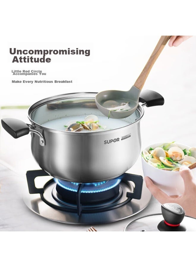 Supor Stainless Steel 304 Soup Pot For Cooking Porridge, Noodles, And Stewing, Small Stew Pot St24h1 - Image 2