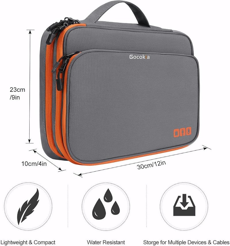 Gocokia Travel Cable Organizer Bag, 3 Layer X-Large Capacity Electronics Accessories Cord Storage Case Bag for Cables, SD Card,Chargers, Power Bank, Cellphone,Tablet, Grey, X-Large - Image 5