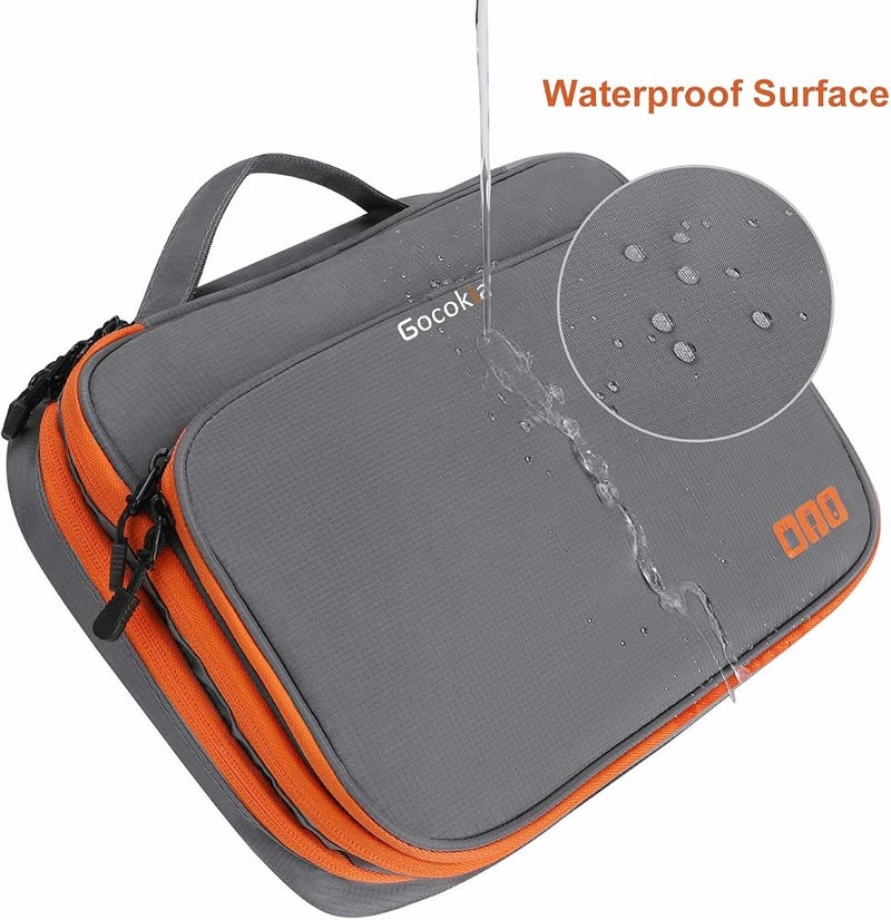 Gocokia Travel Cable Organizer Bag, 3 Layer X-Large Capacity Electronics Accessories Cord Storage Case Bag for Cables, SD Card,Chargers, Power Bank, Cellphone,Tablet, Grey, X-Large - Image 3