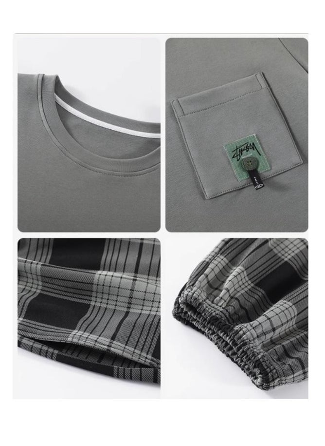 MIIOW - Breathing Pajamas-Men's Pajamas Made Of Pure Cotton, Loose And Comfortable, Long Sleeved Casual Home Suit Set - Image 1