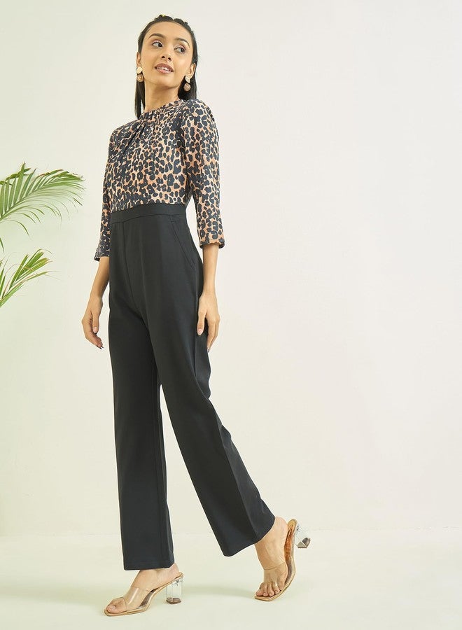 luyk Girls One Piece Dress | jumpsuits for Girls stylish |Black Tiger Print Jumpsuit | Printed pattern | Tiger Halter-neckline | jumpsuits casual Wear. - Image 5