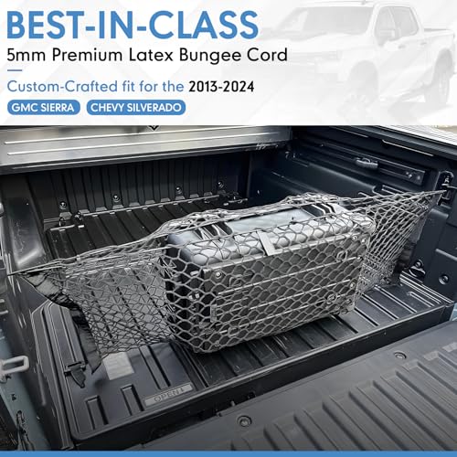 LINKCRO Truck Bed Cargo Net for Pickup Truck Bed - Premium Truck Bed Net for Trunk Organizers and Storage - Trunk Mesh Cargo Net for Chevrolet Silverado, FT150, GMC - Image 2