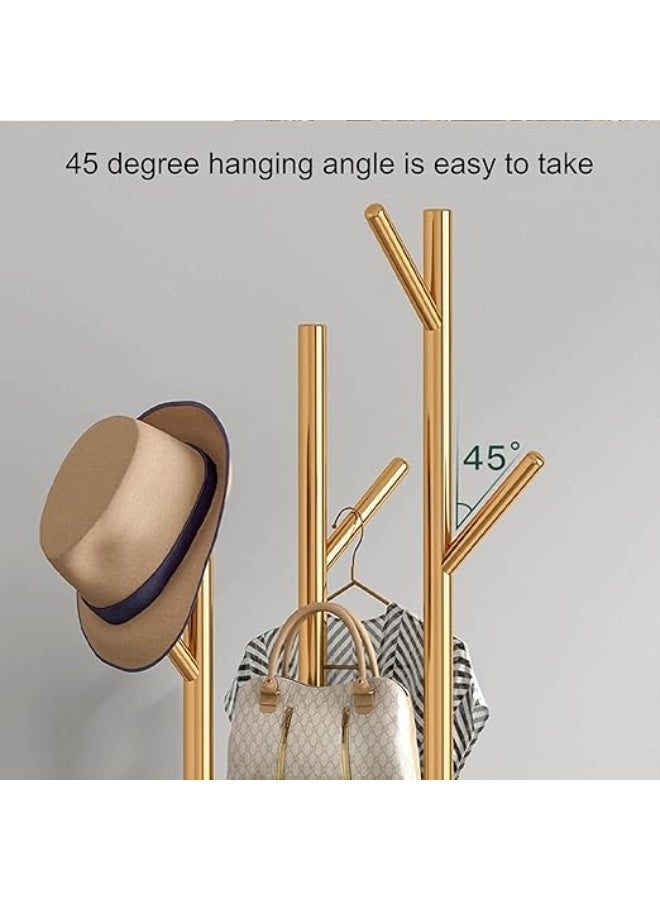 DUNISO Coat Racks Freestanding with 3 Storage Shelves, Metal Coat Racks with 8 Hooks，Standing Coat Rack Tree，Space-Saving,Stable and Durable，for Bedroom, Living Room, Office & Dining - Image 5