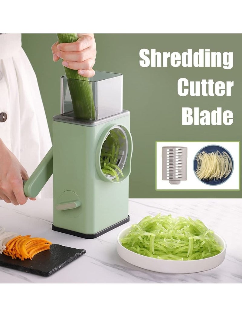 Generic - Multifunctional Vegetable Cutter Chopper Rotary Cheese Grater 3-in-1 Shredder Slicer Grinder Salad Maker Machine with Stainless Steel Roller Blades for Vegetable Fruit Nut - Image 1