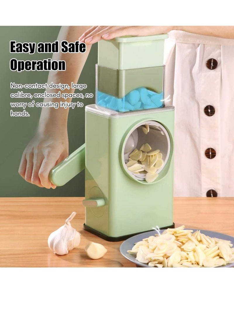 Generic Multifunctional Vegetable Cutter Chopper Rotary Cheese Grater 3-in-1 Shredder Slicer Grinder Salad Maker Machine with Stainless Steel Roller Blades for Vegetable Fruit Nut  - Image 4