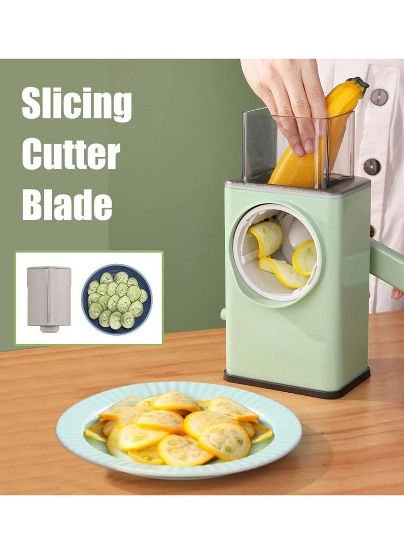 Generic - Multifunctional Vegetable Cutter Chopper Rotary Cheese Grater 3-in-1 Shredder Slicer Grinder Salad Maker Machine with Stainless Steel Roller Blades for Vegetable Fruit Nut - Image 1