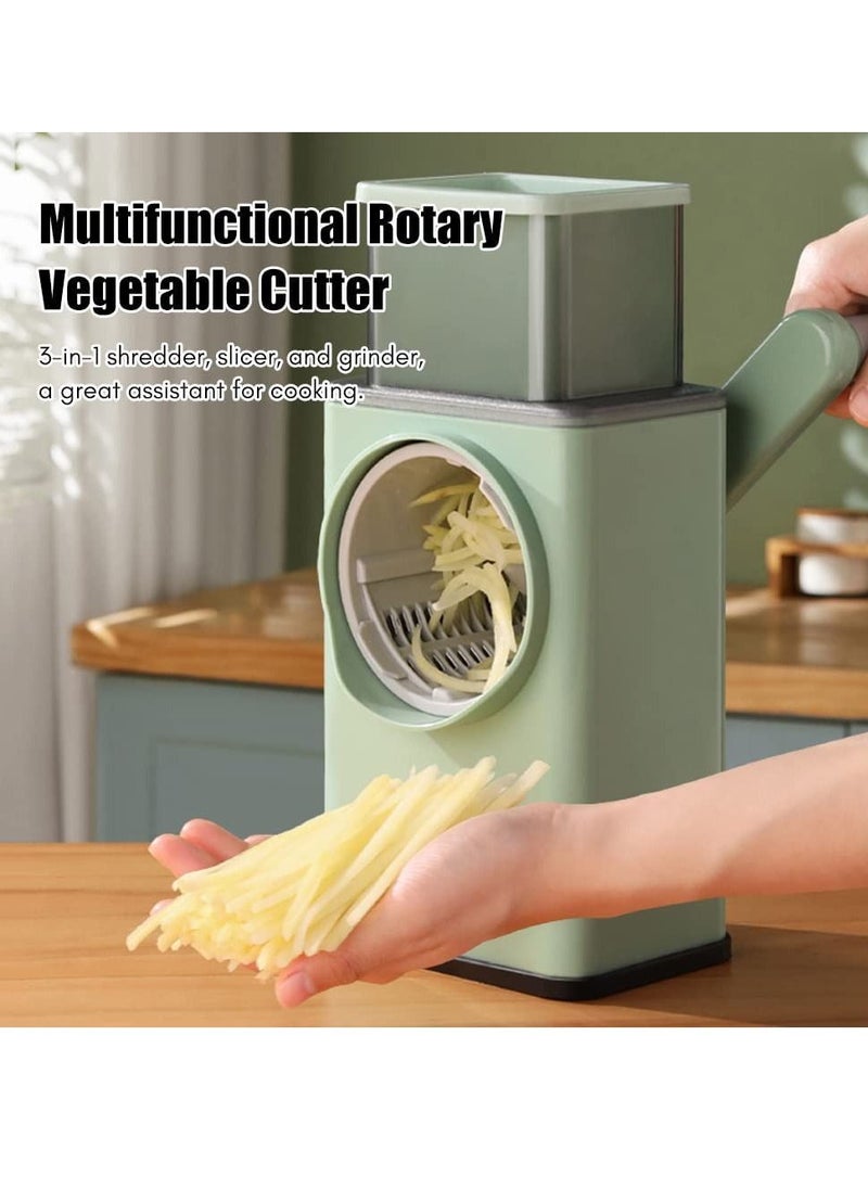Generic Multifunctional Vegetable Cutter Chopper Rotary Cheese Grater 3-in-1 Shredder Slicer Grinder Salad Maker Machine with Stainless Steel Roller Blades for Vegetable Fruit Nut  - Image 2