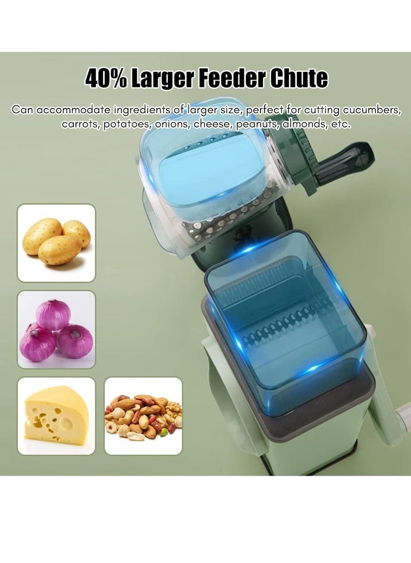 Generic Multifunctional Vegetable Cutter Chopper Rotary Cheese Grater 3-in-1 Shredder Slicer Grinder Salad Maker Machine with Stainless Steel Roller Blades for Vegetable Fruit Nut  - Image 3