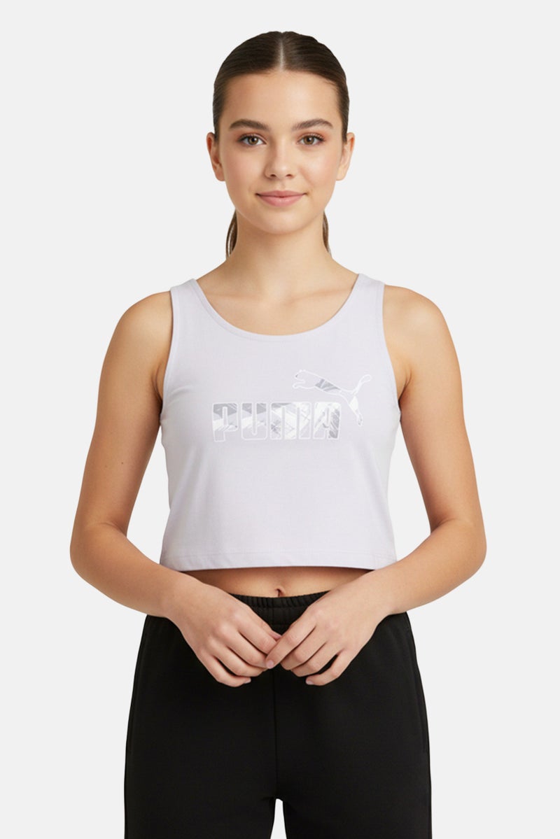 PUMA Kids Girl Brand Logo Sleeveless Top, Lavender - Image 1