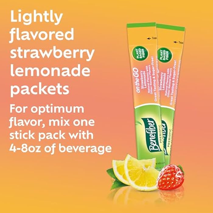 Benefiber Fiber Supplement, Strawberry Lemonade, On The Go Stick Packs, 36 Count - Image 5