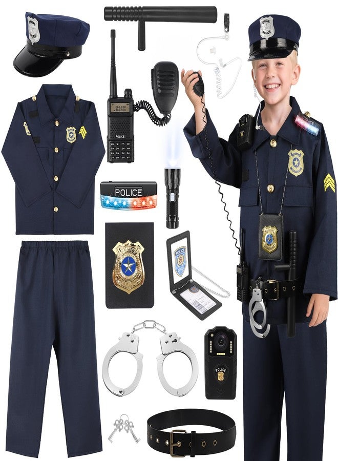 IVENRXIU Police Costume for Kids, Cop Pretend Play Toys for Dress Up, Role Play Set with Handcuffs, Flashlight, Police Badge for Kids Boys and Girls 3-8, Halloween Costumes, Birthday Christmas Gifts - Image 1