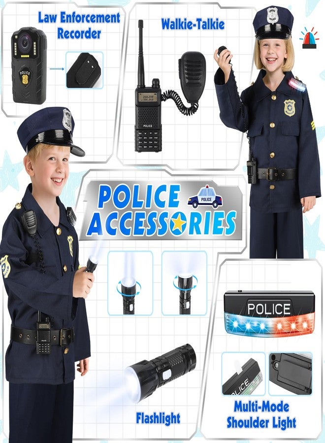 IVENRXIU Police Costume for Kids, Cop Pretend Play Toys for Dress Up, Role Play Set with Handcuffs, Flashlight, Police Badge for Kids Boys and Girls 3-8, Halloween Costumes, Birthday Christmas Gifts - Image 4