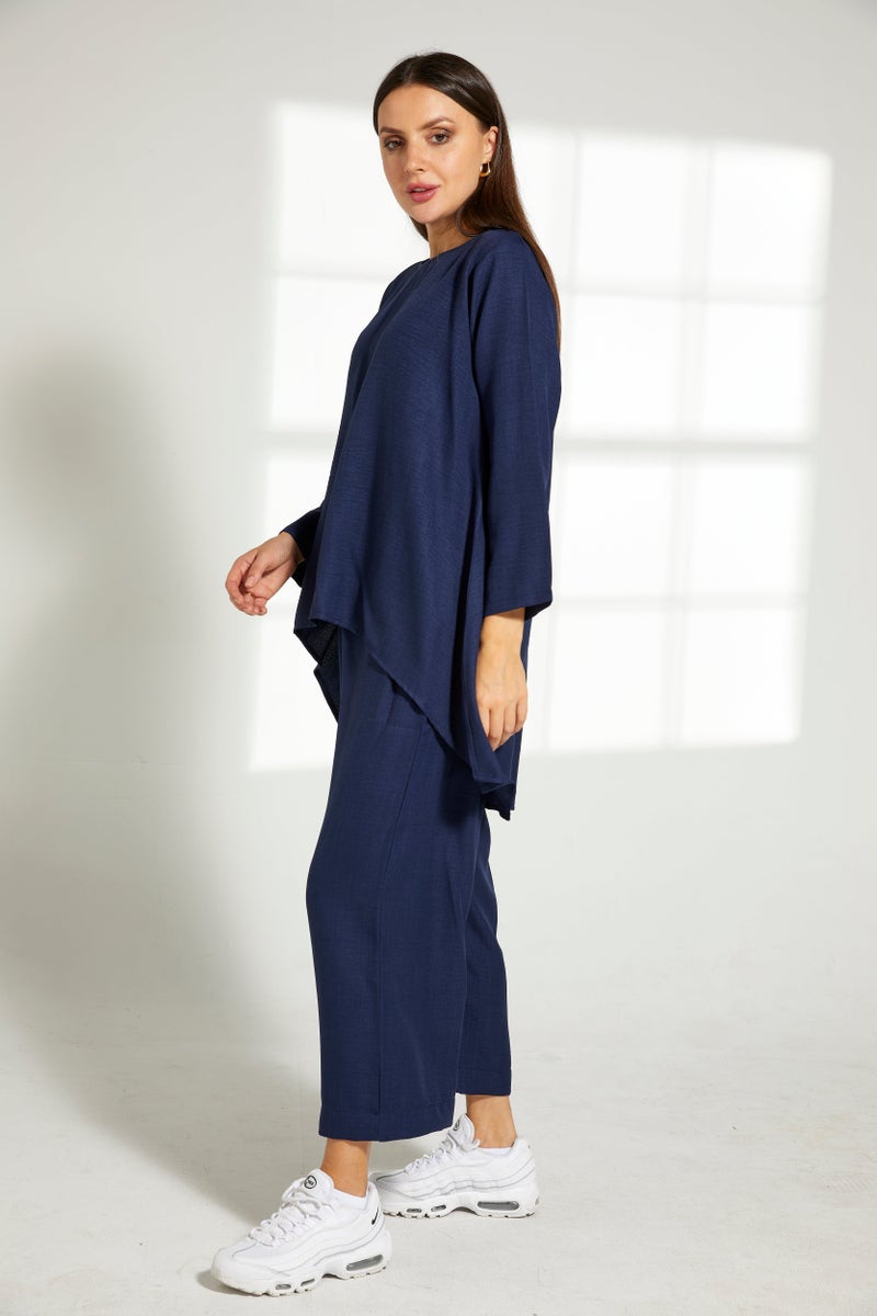 Moistreet Asymmetric Boat Neck Top & Pants Set - Image 4