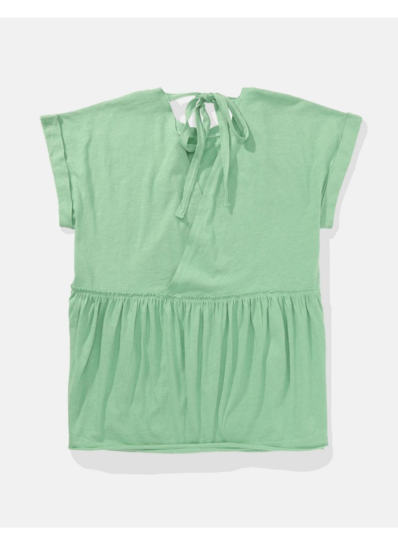 American Eagle Casual Oversized Tie T-Shirt  - Image 4