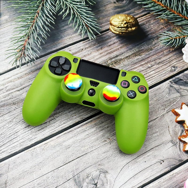 Oiokew جلد ليد تحكم PS4، قطعة واحدة غطاء واقٍ مانع للانزلاق مع 10 مقابض عصا تحكم من السيليكون ليد تحكم بلاي ستيشن 4 (يد تحكم PS4 رقم 13) ثابت ومنقول - Image 2