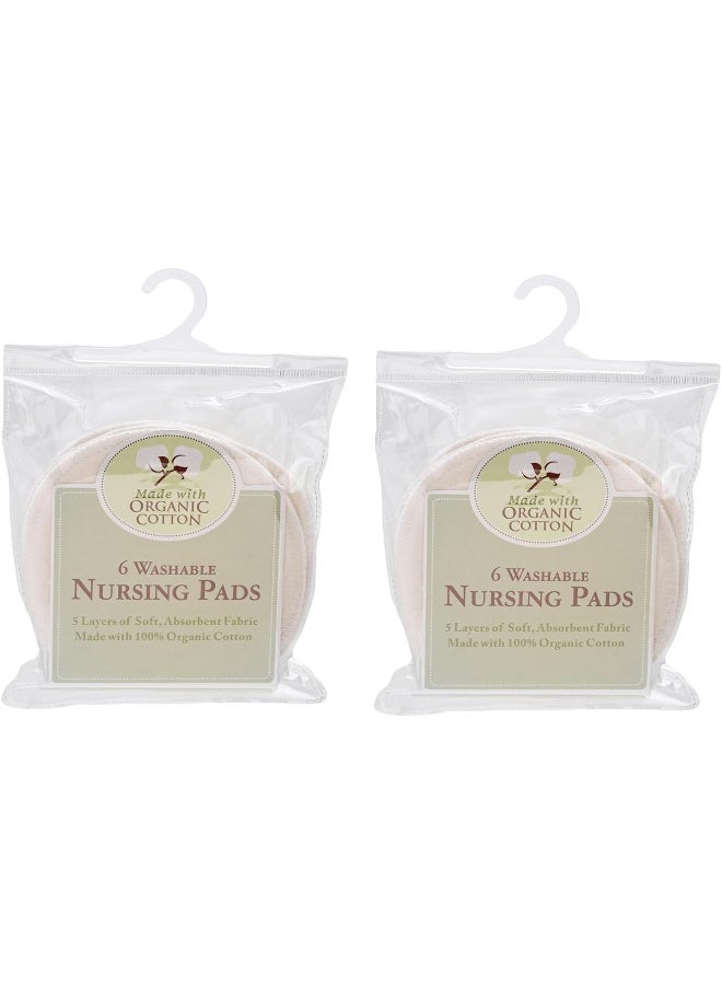 TL Care Nursing Pads Made with Organic Cotton - Soft, Breathable, Absorbent & Washable, Natural Color, 12 Count - Image 3