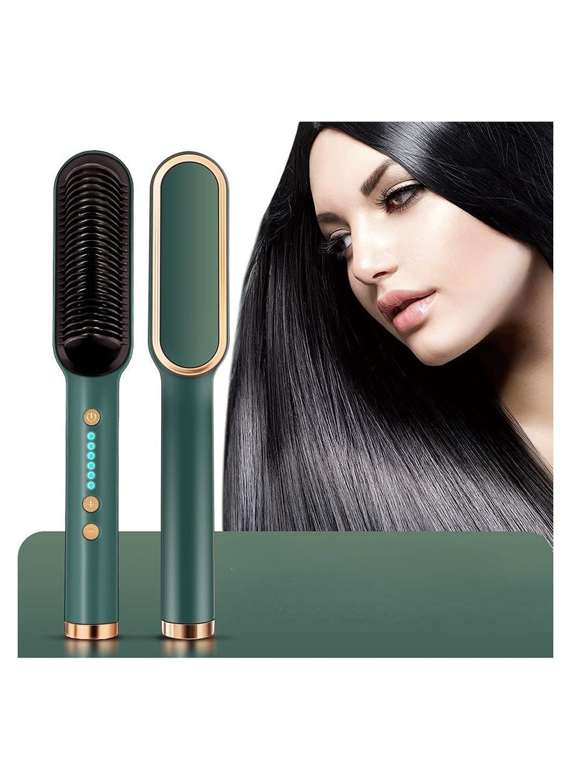 ELTRAZONE Hair Straightener Brush Hair Straightening Iron with Built-in Comb, 20s Fast Heating 5 Gears Settings Anti-Scald Perfect for Professional Salon at Home - Image 1