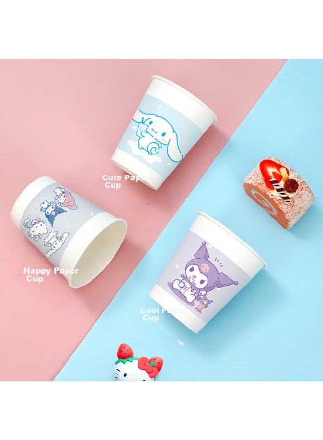 Yekee Disposable Paper Cups Sanrio Collaboration Thickened Business And Home Family Pack 250ml 80 Count K-8162 - Image 2