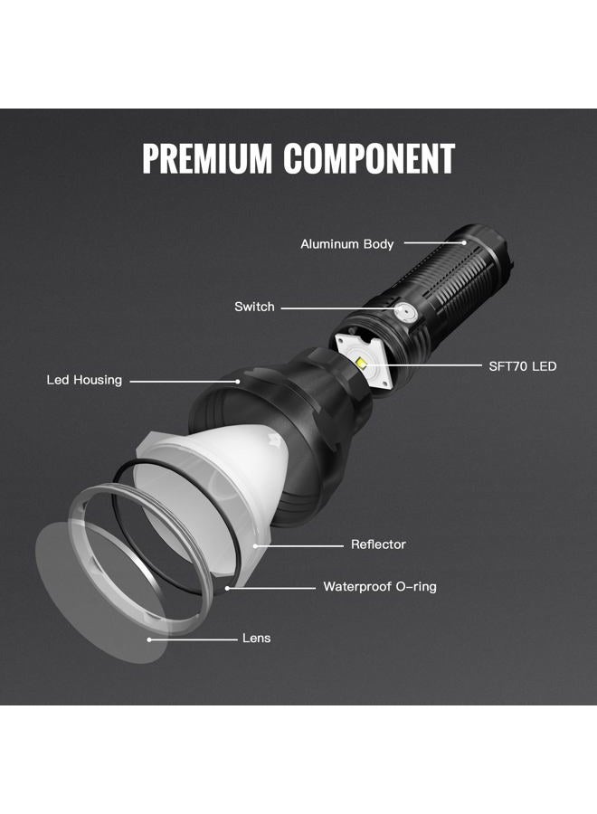 ThruNite Catapult Pro Rechargeable Flashlight, SFT70 LED, 1005 Meters Throw, 2713 High Lumens Bright Searchlight, Long Beam Distance Spotlight for Hiking, Camping, and Hunting - CW - Image 5