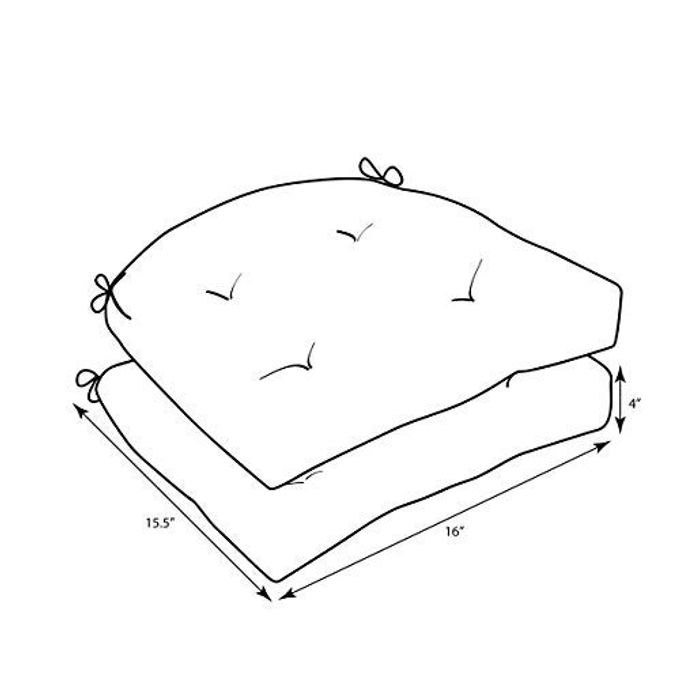 Pillow Perfect 625256 Outdoor/Indoor Herringbone Night Chair Pads, 15.5" x 14.5", 2 Pack - Image 5