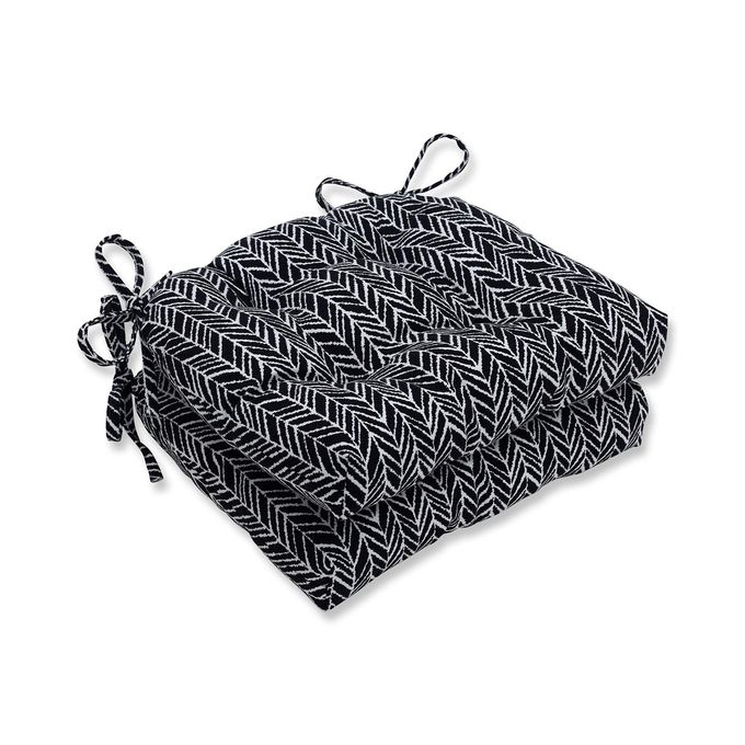 Pillow Perfect 625256 Outdoor/Indoor Herringbone Night Chair Pads, 15.5" x 14.5", 2 Pack - Image 3