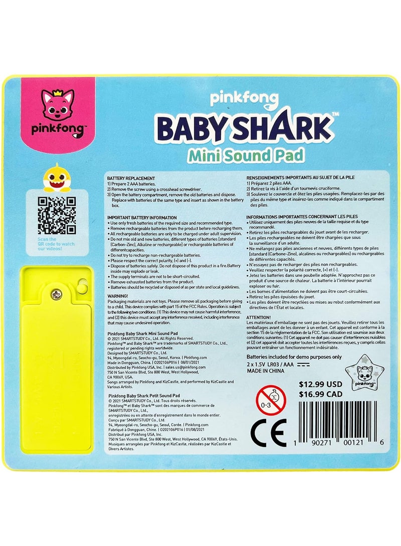 Pinkfong Baby Shark Mini Sound Pad | Baby Shark Toys, Musical Toys | Learning & Education Toys | Interactive Baby Toys | Gifts for Boys & Girls - Image 3